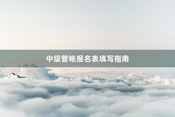 中级管帐报名表填写指南
