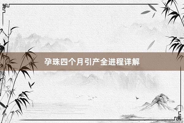 孕珠四个月引产全进程详解